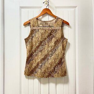Vintage Made in Italy Snake Print Lace Tank